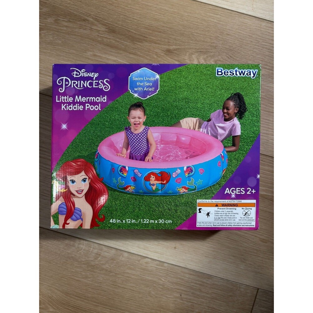 Disney Princess Little Mermaid Kiddie Pool 48" Bestway Inflatable Swim Under the
